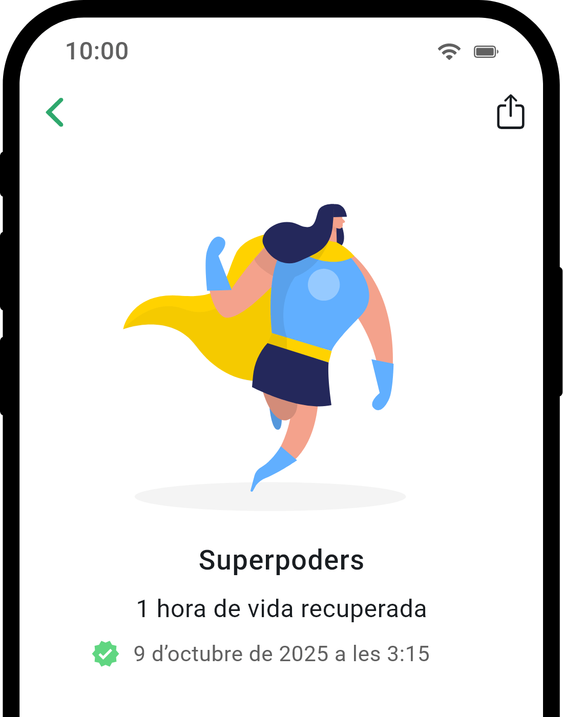 QuitNow app achievement detail screen