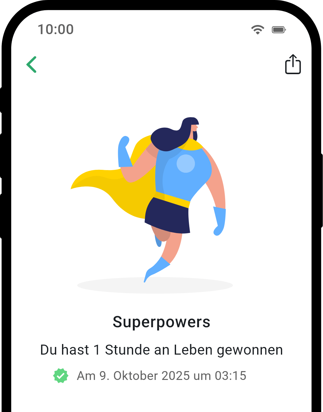 QuitNow App Erfolgsdetail-Bildschirm