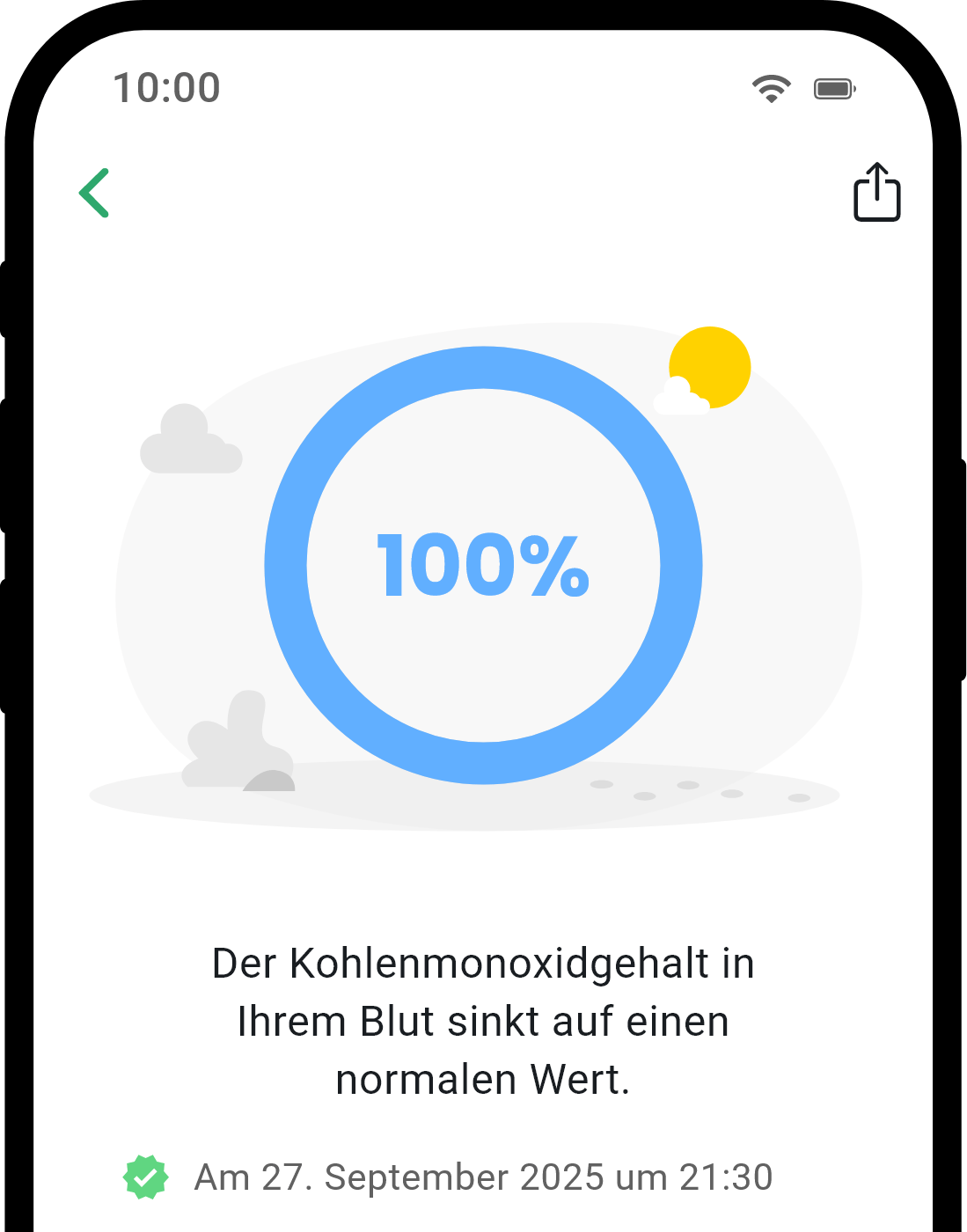 QuitNow App Gesundheitsdetail-Bildschirm
