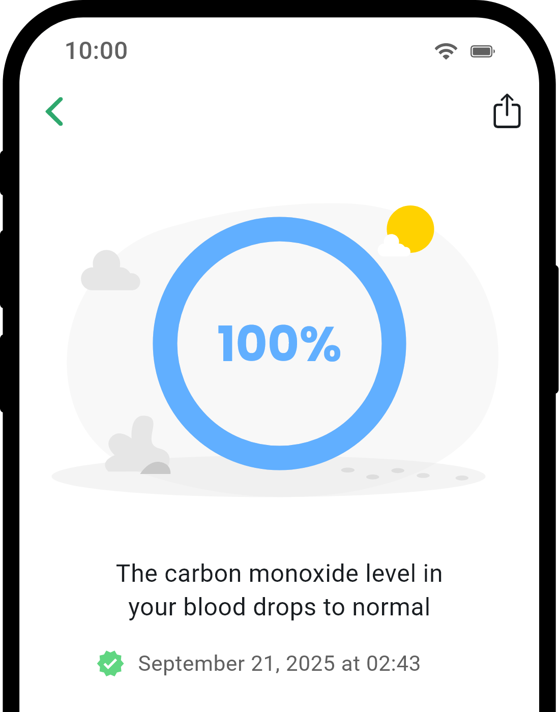 QuitNow app health detail screen