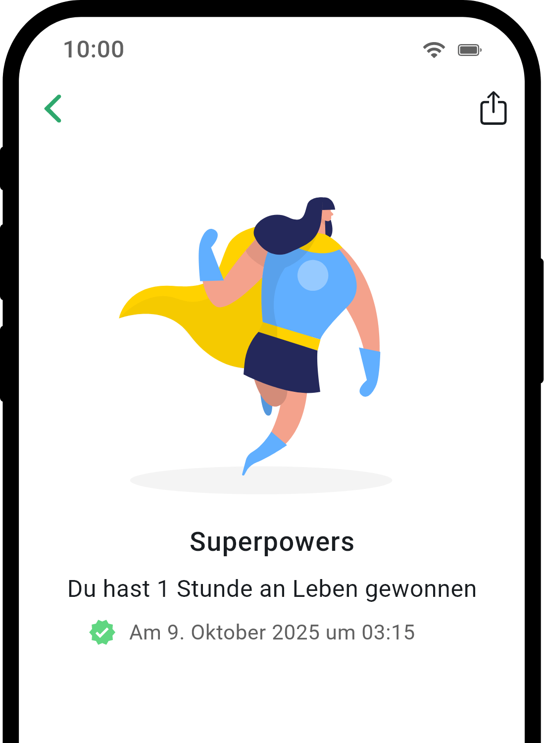 QuitNow App Erfolgsdetail-Bildschirm