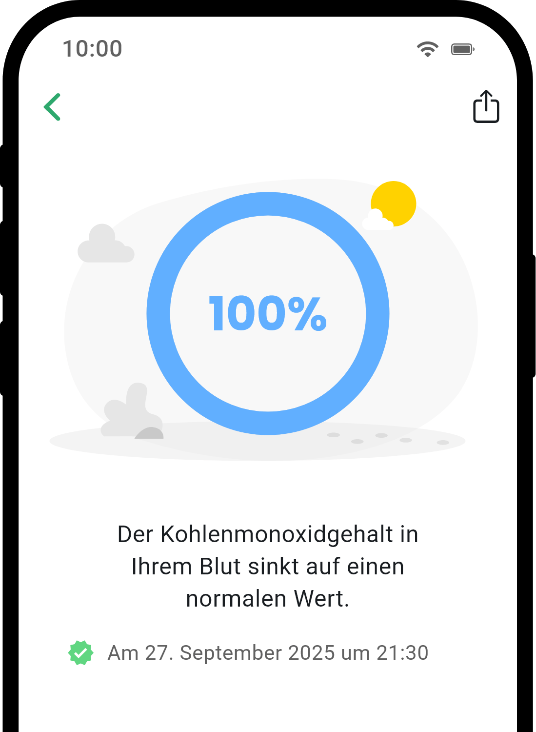 QuitNow App Gesundheitsdetail-Bildschirm
