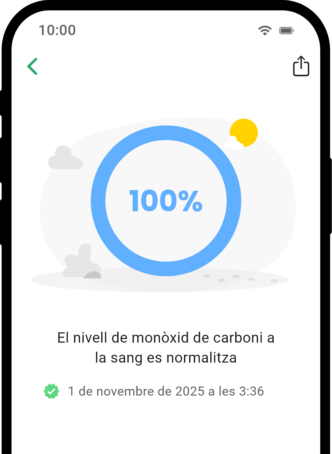 QuitNow app health detail screen