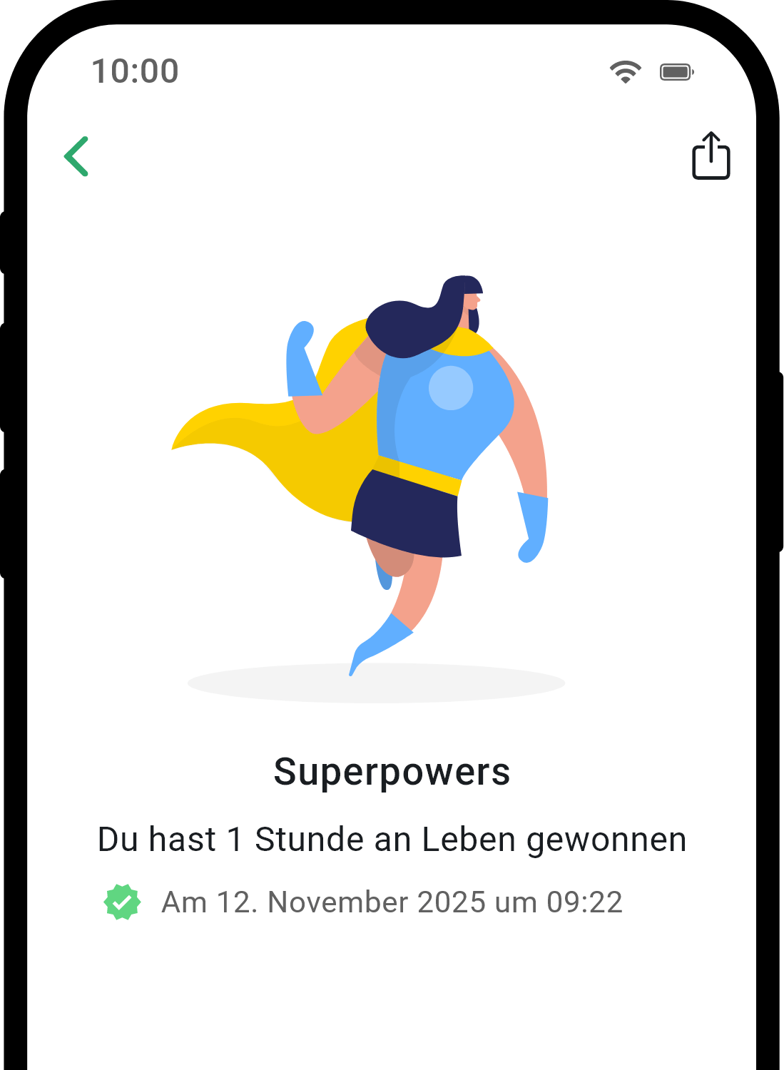 QuitNow App Erfolgsdetail-Bildschirm