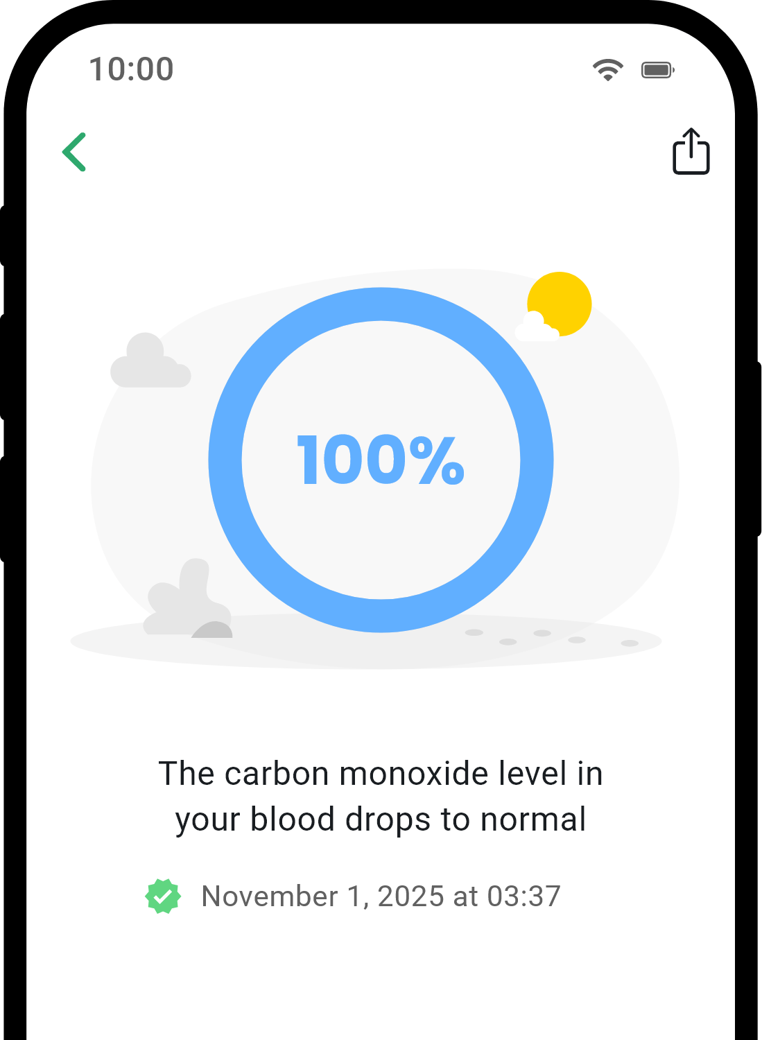 QuitNow app health detail screen