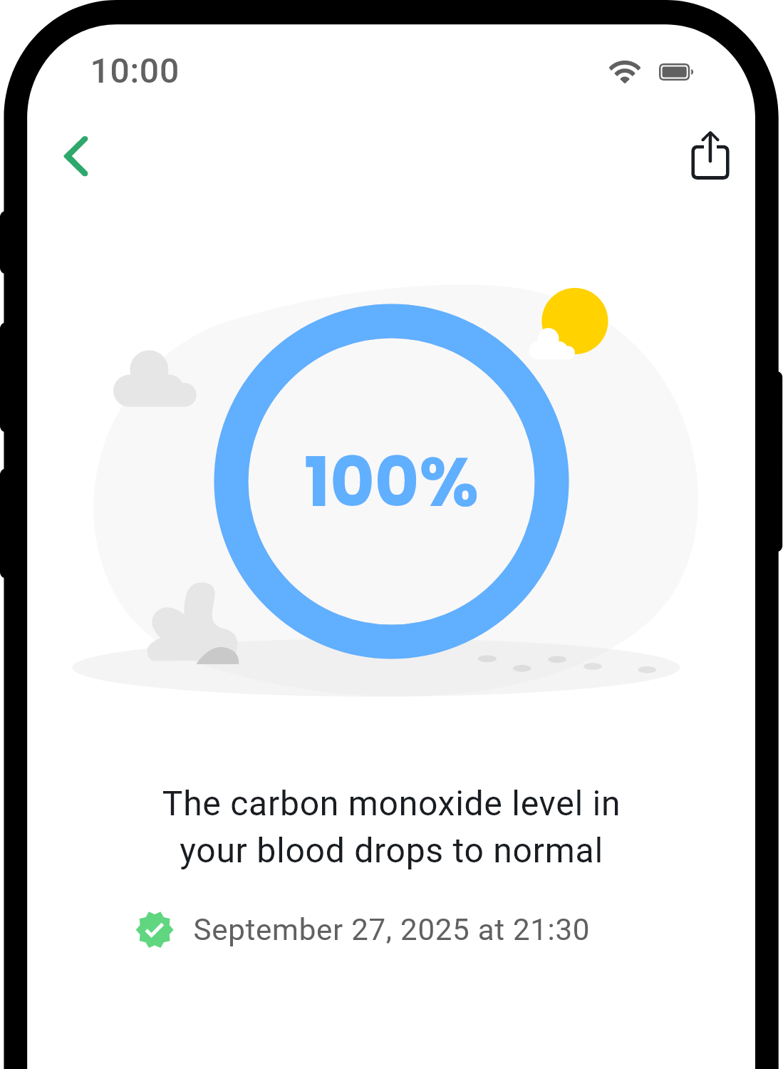 QuitNow app health detail screen
