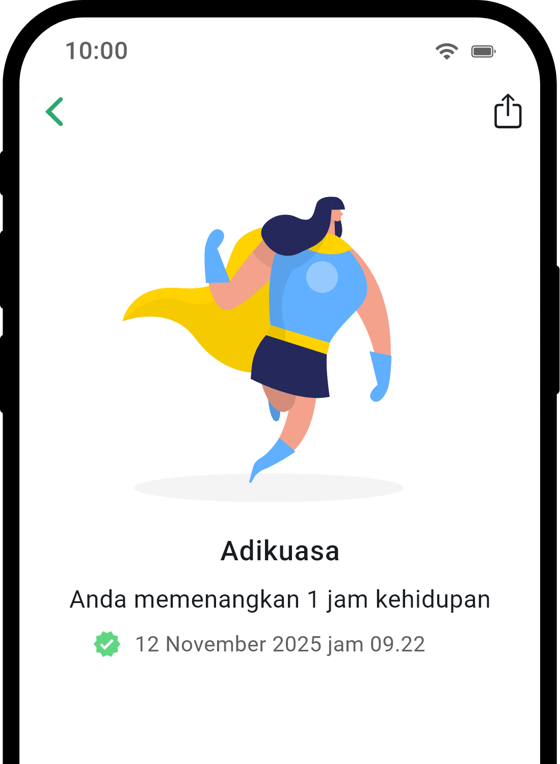 QuitNow app achievement detail screen
