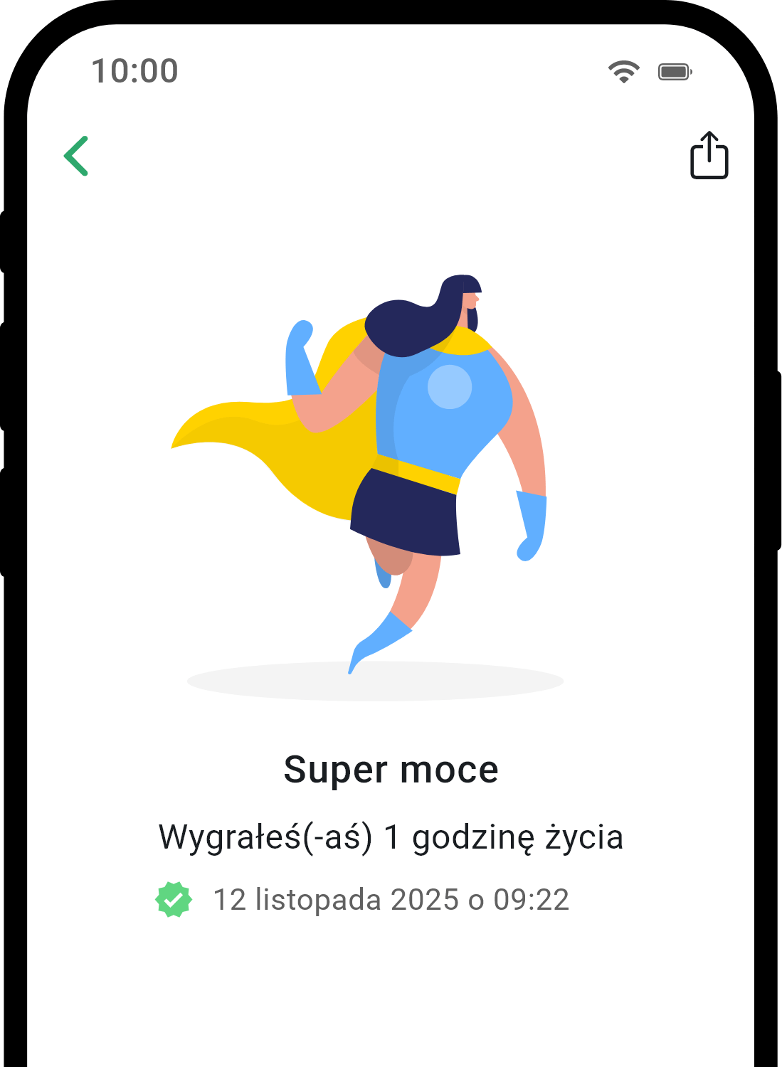QuitNow app achievement detail screen