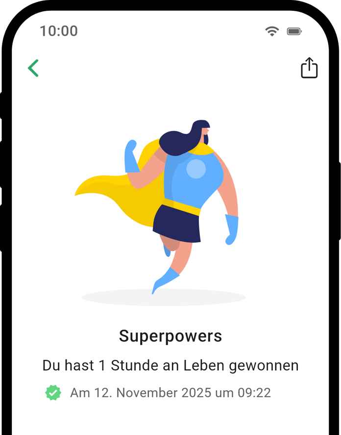 QuitNow App Erfolgsdetail-Bildschirm