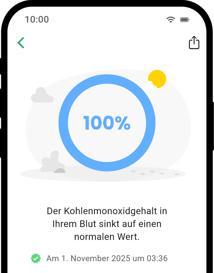 QuitNow App Gesundheitsdetail-Bildschirm