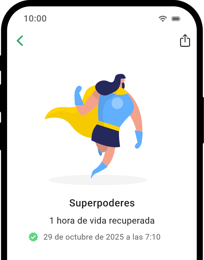 Pantalla de detalle de logro de la aplicación QuitNow
