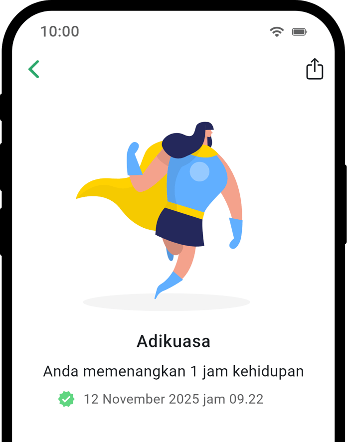 QuitNow app achievement detail screen
